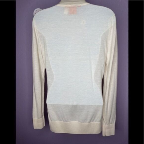 Troy Burch Simone V-Neck Cream Gold Fall Winter Spring Summer Cardigan Sz XS - Picture 4 of 11